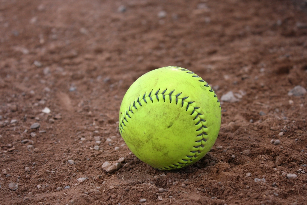 Closeup softball soil