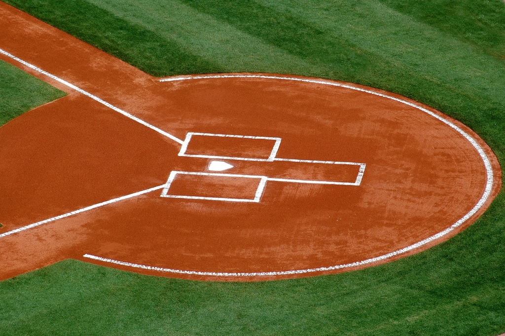 Closeup home plate baseball