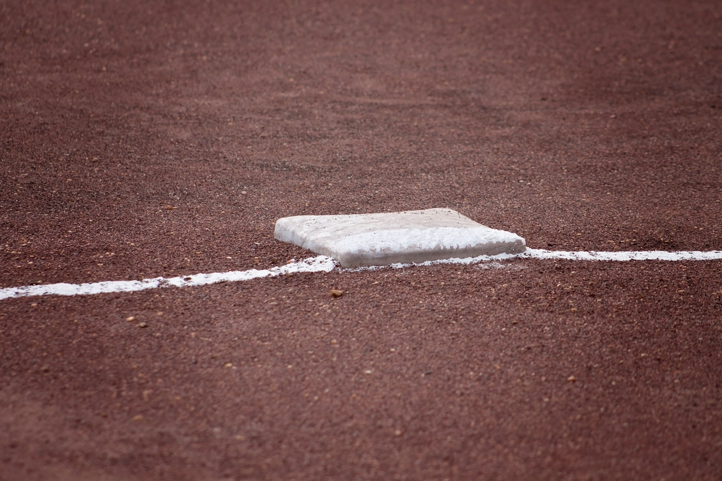 Closeup baseball base